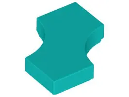 Dark Turquoise Tile, Modified 2 x 2 with 2 1 x 1 Curved Cutouts (Double Arrow)