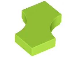 Lime Tile, Modified 2 x 2 with 2 1 x 1 Curved Cutouts (Double Arrow)
