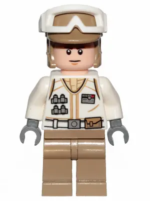 Hoth Rebel Trooper White Uniform, Dark Tan Legs (Frown)