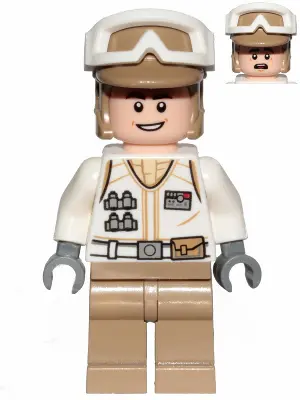 Hoth Rebel Trooper White Uniform, Dark Tan Legs (Open Mouth Smile)