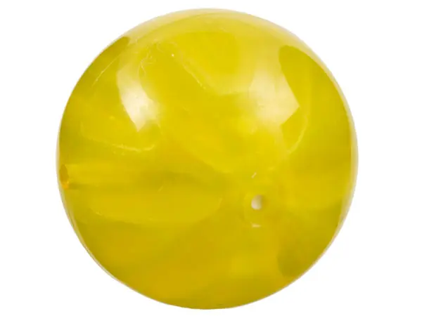 Trans-Yellow Ball, Hard Plastic 19mm D. with Molded Satin Trans-Clear Slotted Inner Ball Pattern (Ni