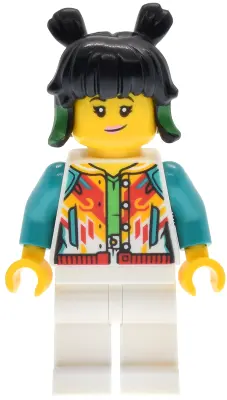 Mei - White Jacket with Buttons, White Legs