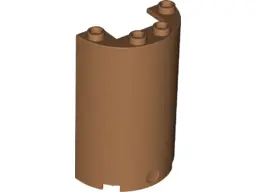 Medium Nougat Cylinder Half 2 x 4 x 5 with 1 x 2 Cutout