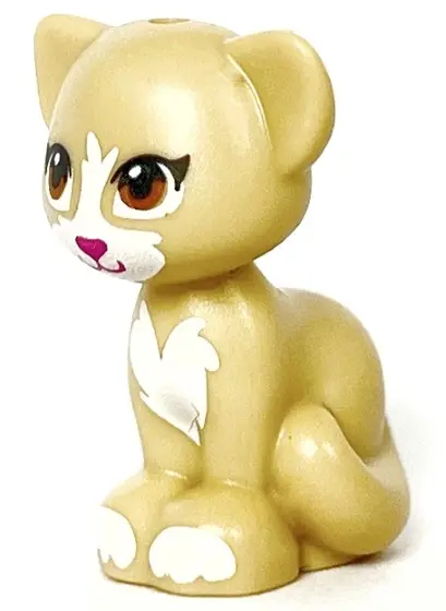 Tan Cat, Friends Style, Sitting with Medium Nougat Eyes, Black Eyelashes, Dark Pink Nose, White Patc