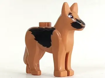 Medium Nougat Dog, Alsatian / German Shepherd with Black Eyes, Nose, Muzzle and Sides Pattern