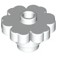 White Plant Flower 2 x 2 Rounded - Open Stud