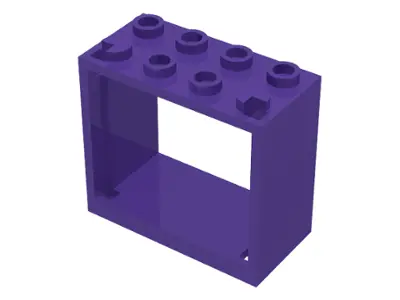 Dark Purple Window 2 x 4 x 3 - Hollow Studs