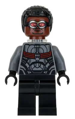 Falcon - Dark Bluish Gray and Black Suit, Plain Legs