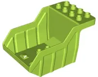 Lime Duplo Dump Truck Small Container, 2 Rows of Studs on Top (Tipper Bed)