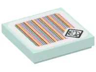 Light Aqua Tile 2 x 2 with Super Mario Scanner Code Polterpup Pattern (Sticker) - Set 71399
