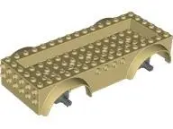 Tan Vehicle, Base 8 x 16 x 2 1/2 with Mudguards, 4 x 14 Recessed Center with 5 Holes, and Dark Bluis