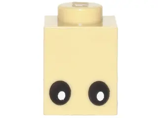 Tan Brick 1 x 1 with Eyes Black with White Pupils Pattern