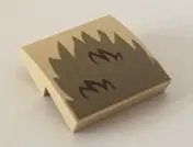 Tan Slope, Curved 2 x 2 x 2/3 with Dark Tan Fur Pattern