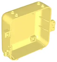 Bright Light Yellow Container, Box 3 x 8 x 6 2/3 Half Back