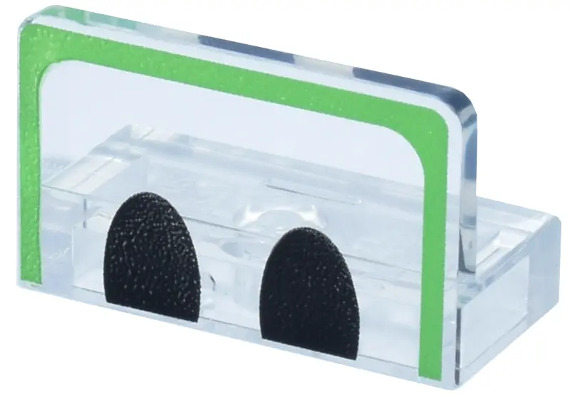Trans-Clear Panel 1 x 2 x 1 with Black Half Ovals and Bright Green Border Pattern (Super Mario Yoshi