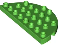 Bright Green Duplo, Plate Round Corner 4 x 8 Double