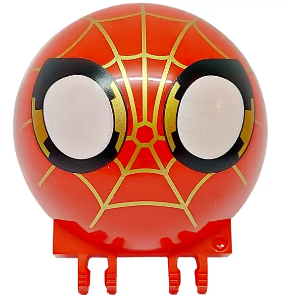 Red Windscreen 6 x 6 x 3 Canopy Half Sphere with Dual 2 Fingers with Spider-Man Face and Gold Webbin