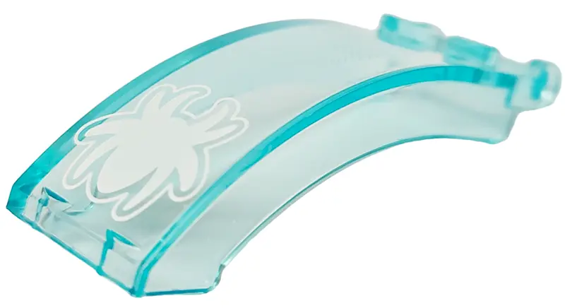 Trans-Light Blue Windscreen 6 x 2 x 2 with Bar Handle with White Spider with Curved Legs Pattern
