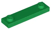 Green Plate, Modified 1 x 4 with 2 Studs without Groove