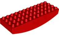 Red Duplo, Brick 4 x 12 x 2 with Curved Bottom