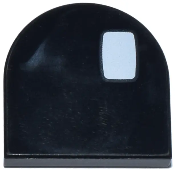 Black Tile, Round 2 x 2 Half Circle Extended with White Rectangle with Rounded Corners Pattern (How 
