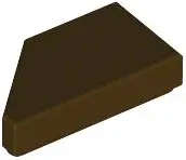 Dark Brown Tile, Modified 1 x 2 Wedge Right