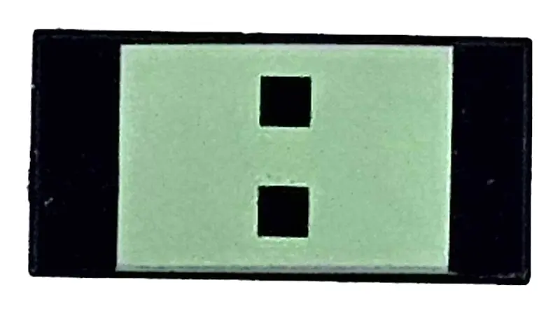 Black Tile 1 x 2 with Yellowish Green Rectangle with 2 Squares Pattern