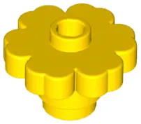 Yellow Plant Flower 2 x 2 Rounded - Open Stud