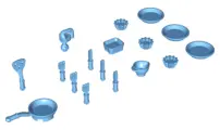 Medium Blue Friends Accessories, Kitchen, 17 in Bag (Multipack)
