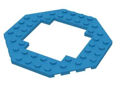 Dark Azure Plate, Modified 10 x 10 Octagonal with 6 x 6 Open Center