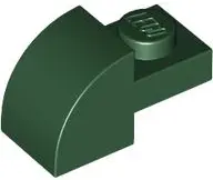 Green Slope, Curved 2 x 1 with Recessed Stud