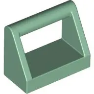 Green Tile, Modified 1 x 2 with Bar Handle