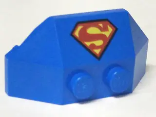 Blue Wedge 2 x 4 Triple with Superman 'S' Logo Pattern