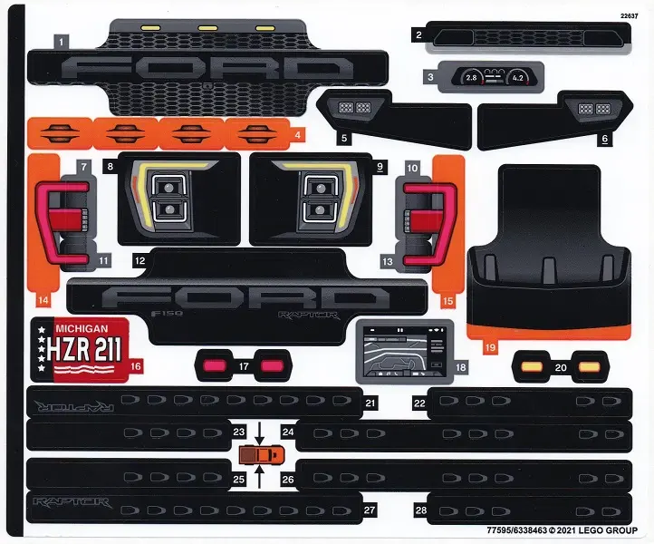 Sticker Sheet for Set 42126 - (77595/6338463)