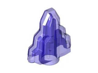 Trans-Purple Rock 1 x 2 Crystal Stepped
