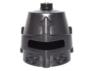 Pearl Dark Gray Minifigure, Headgear Helmet Castle Closed with Eye Slit (Great Helm / Barrel Helm)