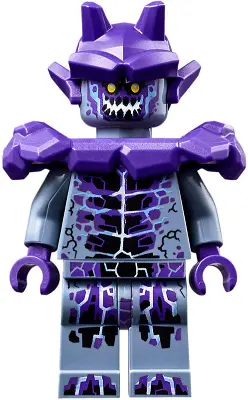 Stone Stomper - Fully Cracked Open Chest and Legs, Open Mouth, Dark Purple Gargoyle Horns and Should