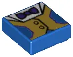 Blue Tile 1 x 1 with Vest (Fancy Pants) Pattern