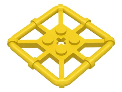 Yellow Plate, Modified 2 x 2 with Bar Frame Square