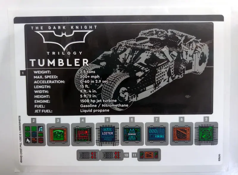 Sticker Sheet for Set 76240, Sheet 1 - (82264/6369871)