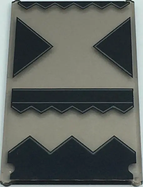 Trans-Brown Glass for Window 1 x 4 x 6 with Black Triangles and Geometric Designs with Gray Lines Pa