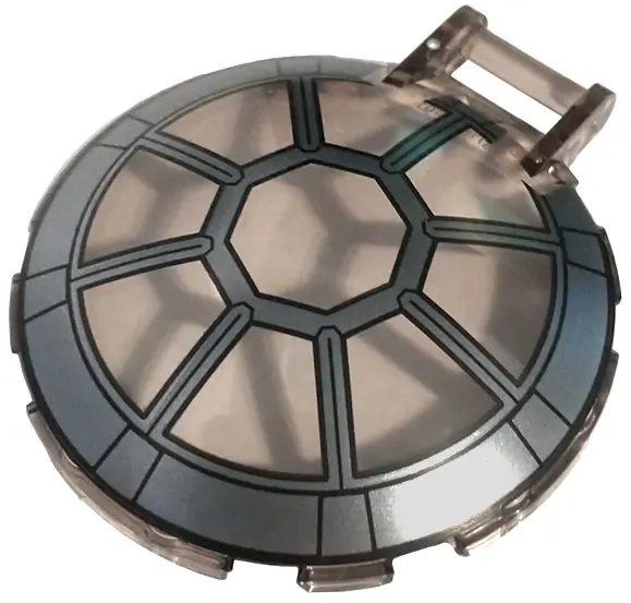 Trans-Brown Dish 6 x 6 Inverted with Bar Handle with SW 8 Spoke Silver and Black Frame TIE Intercept