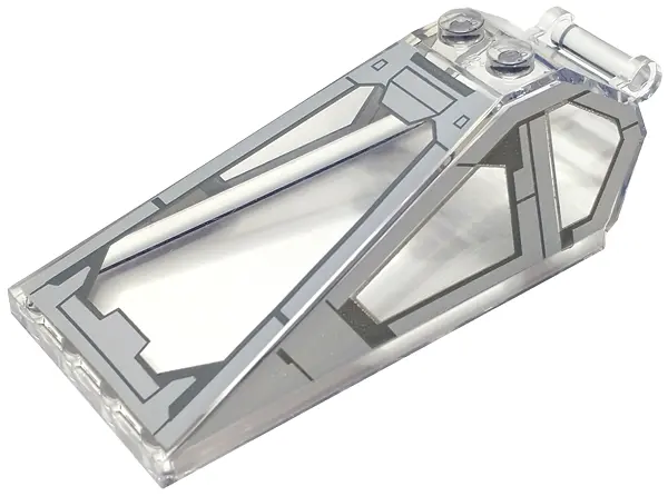 Trans-Clear Windscreen 8 x 4 x 2 with 2 Studs and Bar Handle with Light Bluish Gray Cockpit Window F