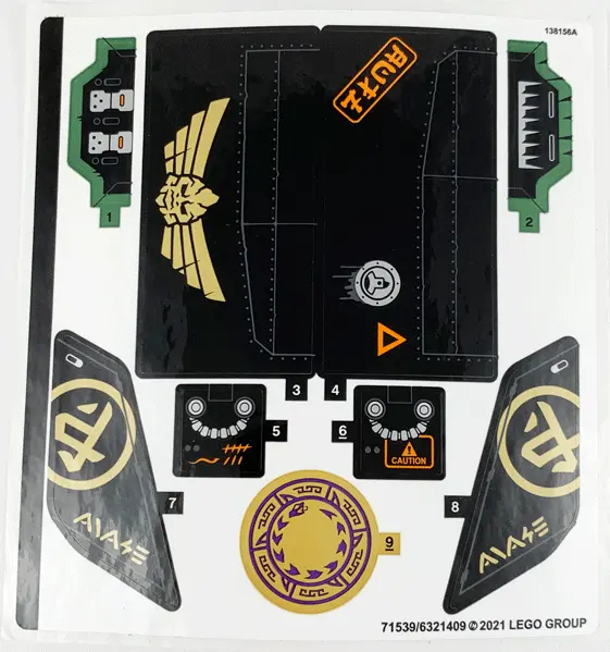 Sticker Sheet for Set 71736 - (71539/6321409)