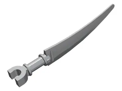 Flat Silver Minifigure, Weapon Sword, Scythe Blade with Clip Pommel