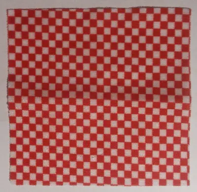 White Cloth Picnic Tablecloth / Blanket with Red Checkered Pattern