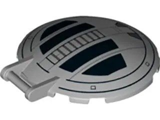 Light Bluish Gray Dish 6 x 6 Inverted with Bar Handle with SW TIE Advanced Hatch Pattern