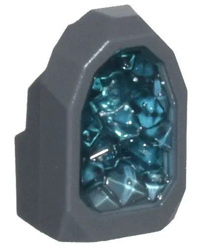 Dark Bluish Gray Rock 1 x 1 Geode with Molded Glitter Trans-Light Blue Crystals Pattern