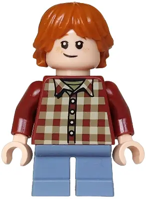 Weasley - Dark Red Plaid Shirt, Sand Blue Short Legs