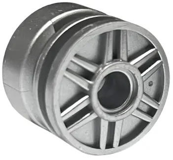 Metallic Silver Wheel 18mm D. x 14mm with Pin Hole, Fake Bolts and Shallow Spokes
